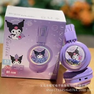 Sanrio Kuromi รูปการ์ตูน Over-Ear สำหรับเด็กและนักเรียน3มิติหูฟังบลูทูธ Over-หูฟัง