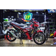 Satria F150 Removable Sticker Red and Black Car Sticker - Free Logo Ver 9