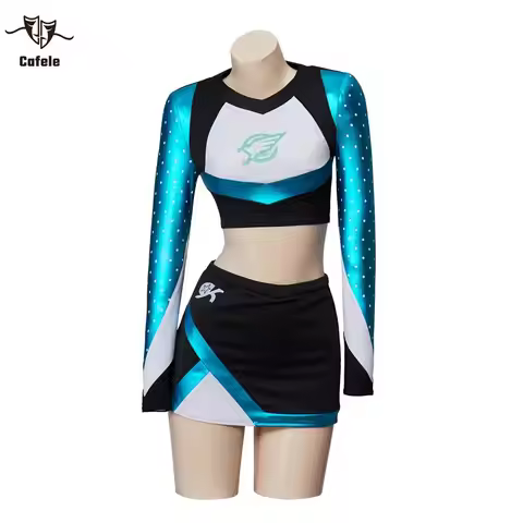 Hot TV Euphoria Cheerleader Uniform Costume Maddy Perez Cheer Outfit Long Sleeve School Cheerleading