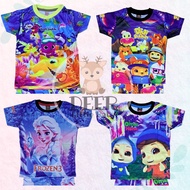 1Y-8Y Jersey Pyjamas Kids BabyShark DidiNanaJoj0 Fr0zenElsa 0marHana Pijama Budak Baju Tidur Baju Ra