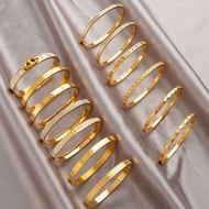 Golden Titanium Bangle Non-Fade Bangle Wanita Gelang Titanium