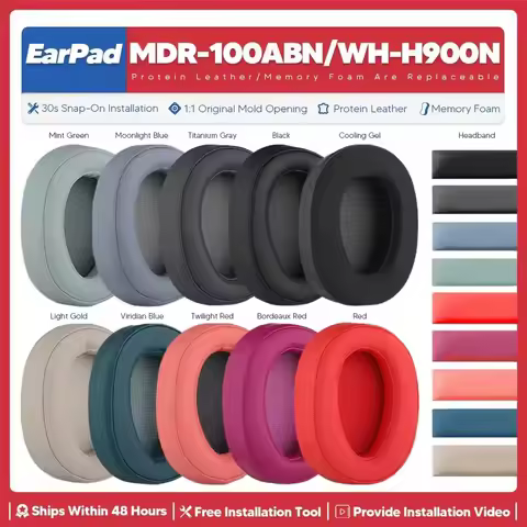 Replacement Ear Pads Cushion or headband for Sony MDR-100ABN WH-H900N High Quality Headphones Earpad