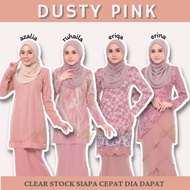 Baju Raya Sedondon Tema Warna Dusty Pink (Pink Belacan) Set Family Ayah Ibu Anak Baju Kurung Baju Me