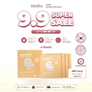 NUUHA BEAUTY Pro PDRN Collagen-Peptide Advanced Glass Skin Brightening Hydrogel Mask Bundle (4 piece