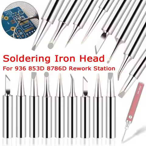 10Pcs Soldering Iron Head for 936 853D 8786D Rework Station Lead-free Copper Soldering Iron Tip Weld