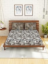 Spaces Atrium 100% Cotton Medium Double Bedsheet with 2 Pillow Covers |Skin Safe and Breathable Mate