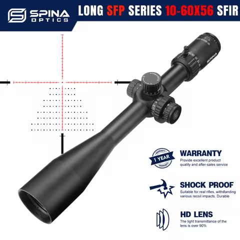 SPINA OPTICS FalconPoint 10-60X50 SFIR Tactical Riflescope 50-300m Sniper Sight Remote Hunting Turre