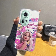 For OPPO Reno11 Reno10 Pro+ Pro Reno 11 10 11Pro A79 A78 A58 A38 A18 5G 4G Case TPU Softcase Lovely Cartoon Butterfly Barbie White Cat Smartphone Casing for Girls Pink Phone Cover