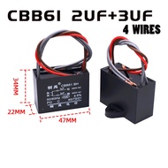 CBB61 CAPACITOR 2UF/3UF (4 WIRES) FOR CEILING FAN  f Fan Capasitor Motor Capacitor Fan 8uf cbb61 capacitor