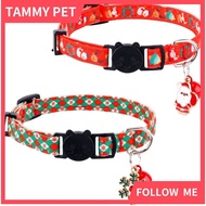 2pcs Christmas Cat Collar, Cat Collar with Bells Santa Claus and Snowflake Pendant Cat Collar Breaka