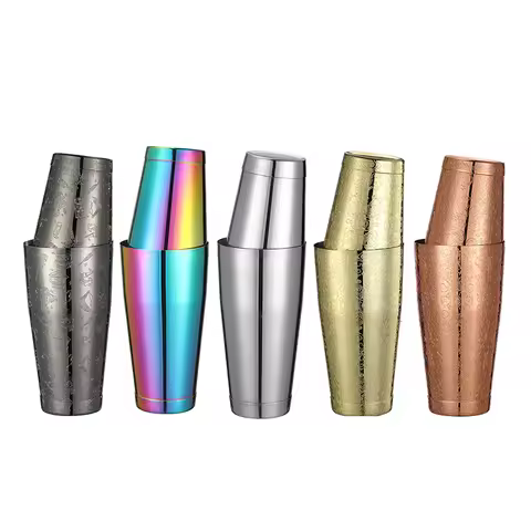 Bar Cocktail Shaker Boston Shaker: 2-piece Set: 18oz Weighted & 25oz Weighted Professional Bartender