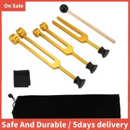 3Pack (128Hz, 256Hz, 512Hz) Tuning Fork Kit for Healing, Chakra, Sound Therapy,  Slider Fork (Gold)
