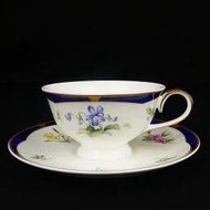 手繪 絕版紫藍花草 鳴海 narumi 鳴海製陶 杯 盤 茶杯 咖啡杯 馬克杯 杯子 盤子