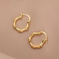Emas 916 Subang / Emas 916 Anting-anting/Bamboo Earrings Ear Buckles Temperament Earrings gold 916