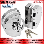 GLASS DOOR LOCK DEKKSON GDL 38231 PSS GLASS DOOR LOCK ROUND LOCK 3 CHILDREN FRAMELESS HOOK STAINLESS