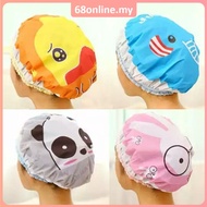 [Johor Seller] Women Cartoon Shower Cap Bath Cap Salon Cap Hair Net