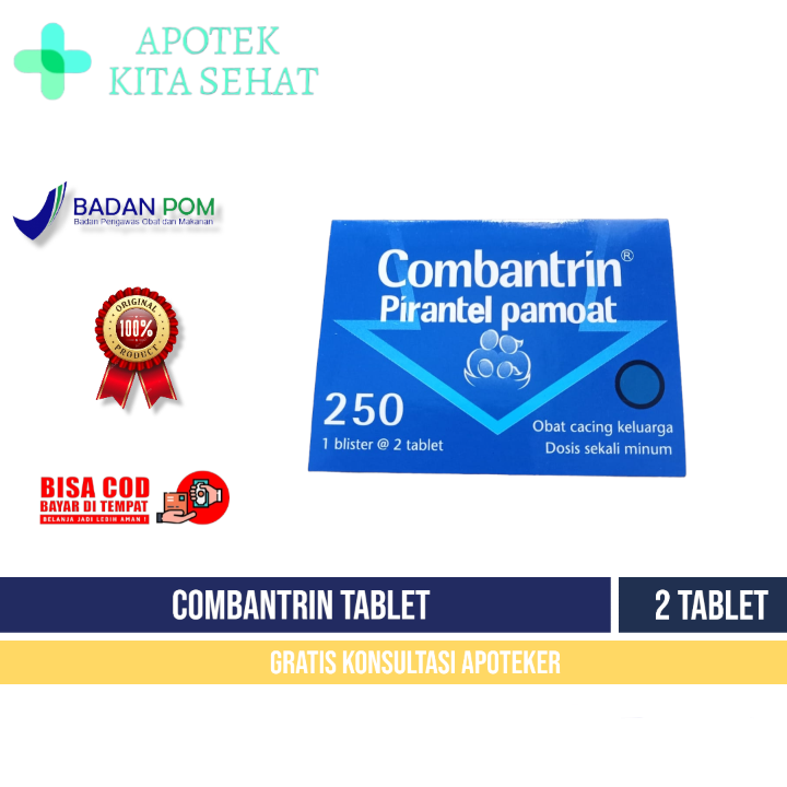 COMBANTRIN 250 ISI 2 TABLET/OBAT CACING DEWASA