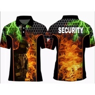 New Fashion Security T Shirt Guard Uniforms na may Patches for Men Security Orange Green High Qualit