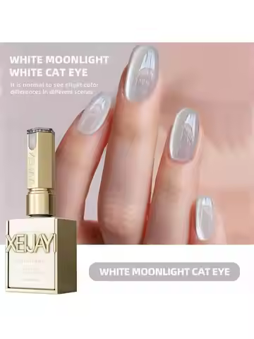 White Moonlight Porcelain White Glass Bead Cat's Eye Nail Polish 2025 New Nude Crystal Nail Polish
