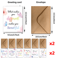 TEMU 24pcs Inspirational Greeting Cards With Envelopes – Watercolor Designs, Motivational Quotes For