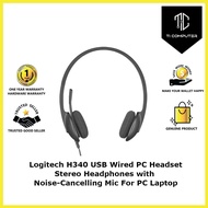 Logitech H340 USB Wired PC Headset Stereo Headphones with Noise-Cancelling Mic For PC Laptop