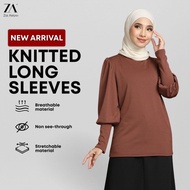 ZOE ARISAH WENDY INNER BLOUSE MUSLIMAH KNITTED LONG SLEEVES Top  Wanita Murah High Collar Turtle Nec