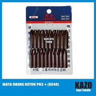 Mata Obeng Ketok PH3 + (8X40) / Obeng Ketok Baja Isi 20pcs