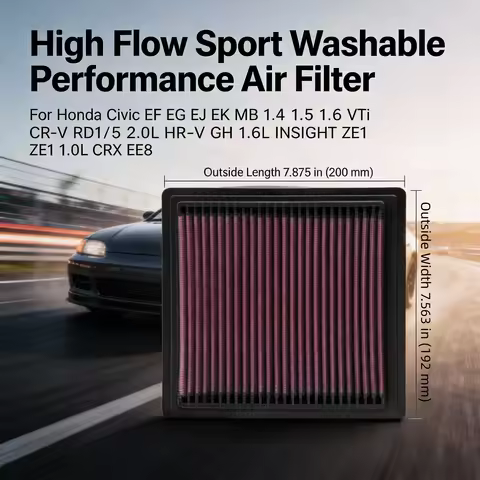 For Honda Civic EX GX HX Si V VI CRV I HRV 1.5L 1.6L 2.0L 1994-2005 High Flow Sport Washable Perform