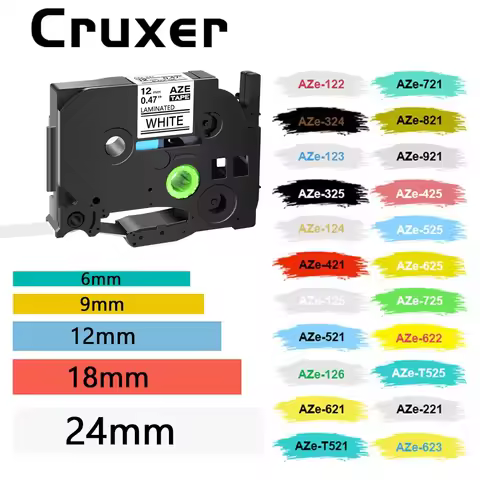 1Pcs Multicolor Compatible for Brother Ribbon 6/9/12/18/24mm TZ-231 631 251 Laminated Tape 100% Comp