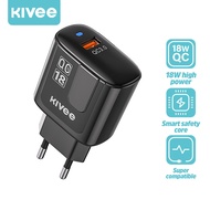 KIVEE Wall charger KIVEE QC3.0 + PD 18W/30W/40W fast charger light display 5V/3A