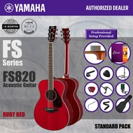 Yamaha FS820 RR FS Series Concert Size Solid Top Acoustic Guitar 40" - Ruby Red