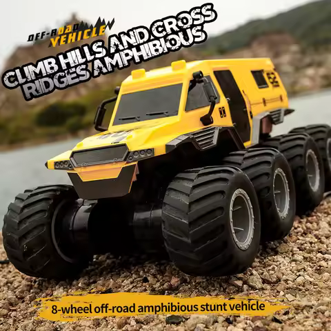 JJRC Q137 8x8 2.4G Remote Control Car 8wd Off-road Amphibious Stunt Vehicle 8-Wheel Speed Racing Tru