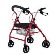 Premium six wheels Heavy Duty Adult Walker Rollator without footrest, with seat