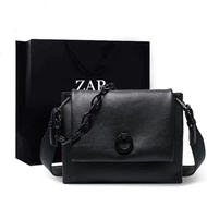 Zara black square bag from factory