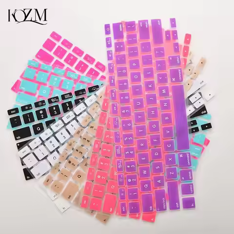 Colorful Silicone Keyboard Cover Sticker For Macbook Air 13 Pro 13 15 17 Protector Sticker Film 28.7
