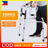 【Local Delivery】Black Adult Walker Multi-functional foldable stainless steel Walking Aid aids Crutches Canes Toilet Armrest Foldable&amp;Free-Assembly Toilet Safety Suckers Frame Strong Stability Bend Toilet Armrests With Elderly Toilet Chair