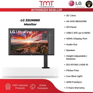 LG 32UN880 Monitor | 32" / 5ms / 4K UHD | IPS | USB-C / HDMI / DP | Audio | Height | 3 Years Warrant