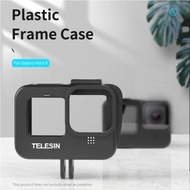 TELESIN Vlog Plastic Frame Case Mount Bracket With Cold Shoe Battery Side Cover Hole for GoPro Hero 9 Black Camera Acce.