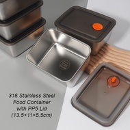 Rectangular 316 Stainless Steel Container with PP5 Lid