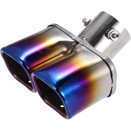 Car Dual Exhaust Tip Curved Tail Pipe 2.4Inch Inlet 2.4x2.1Inch Outlet 6.7Inch Length Bolt-On Muffle