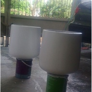 big round cement concrete pots