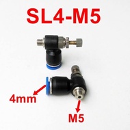 Pneumatic Fitting SL 4-M5 4mm-M5 Flow Speed Control Valve/