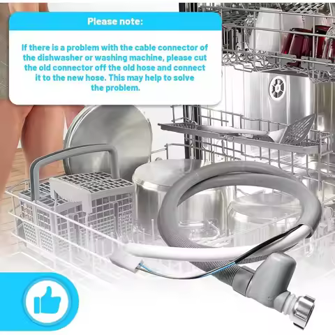 B90B-Water Stop Hose 1.85M Universal For Dishwasher& Washing Machine-Aquastop Inlet Hose 3/4 Inch