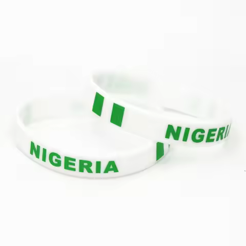 1PC Nigeria Country Flag Silicone Wristband Football Soccer Team Fans Sports Elastic Rubber Bracelet