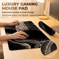Desk Mat Big 80x30cm Easy Clean No Slip Marble for Office Home WFH Gaming Desk Study Work Gamer