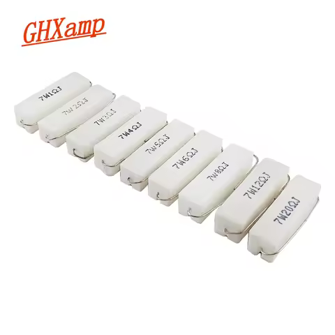 Ghxamp 7W Cement Resistor Speaker Crossover Ceramic Resistance Horizontal Lead 1Ohm 3Ohm 8Ohm 10Ohm 