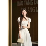 Luxury long lady's dress - COQUI, white party dress designed with easy-to-adjust waistband Vanessa
