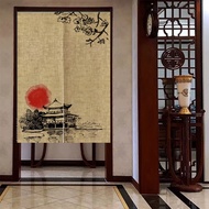 Chinese Fengshui Partition Door Curtain Kitchen Bedroom Restaurant Decor Polyester Noren Entrance Doorway Hanging Curtains