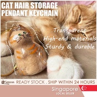 [SG SELLER] Plastic Transparent Cat Hair Storage Pendant Keychain Cat Fur Capsule Storage Box Hangin