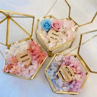 永生花戒指盒 / 求婚戒指盒 / 珠寶盒 對戒盒 首飾盒